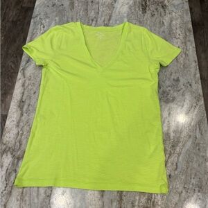 J.Crew cotton V-Neck t-shirt neon size medium